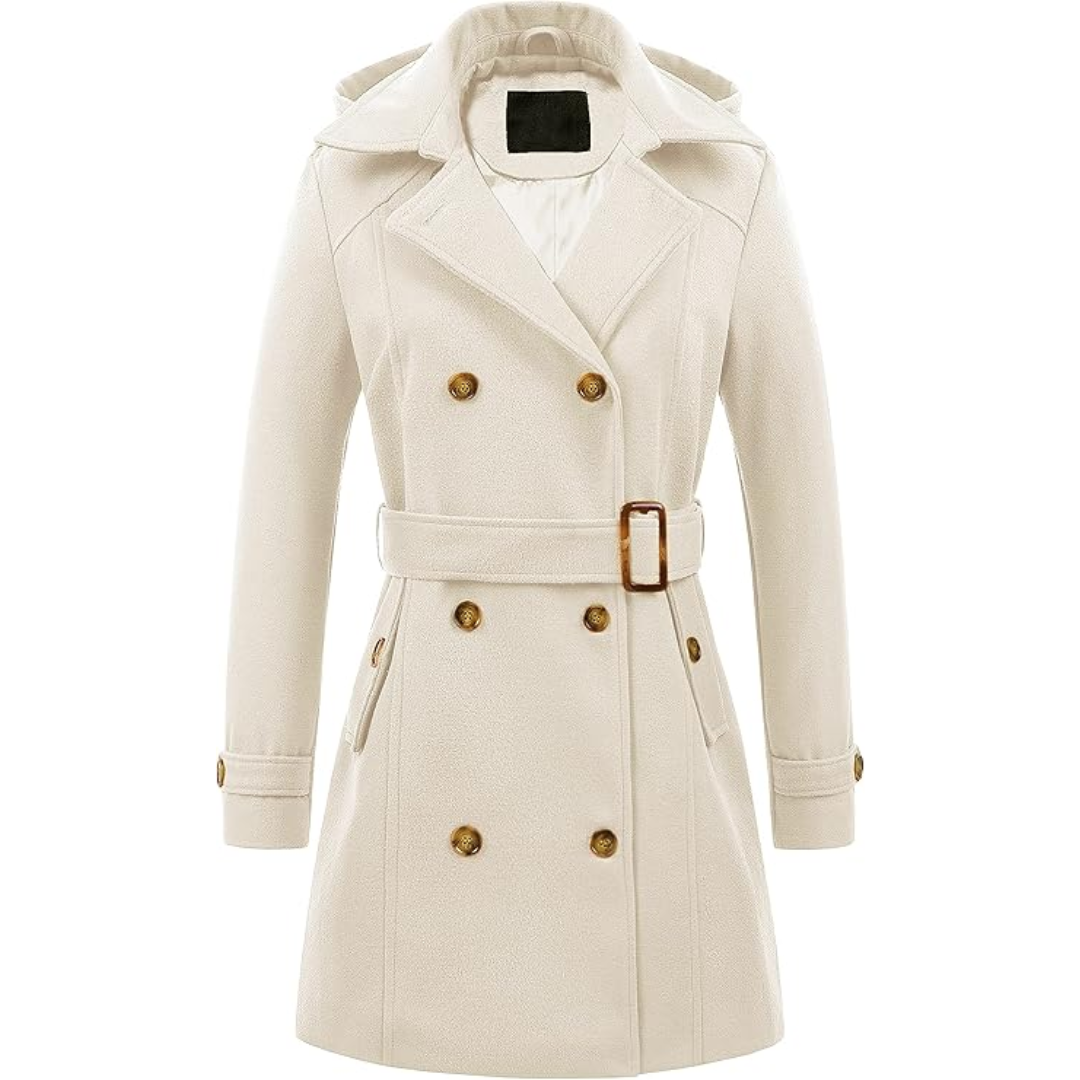 Dames Gewatteerde Wintertrenchcoat met Capuchon - Nina