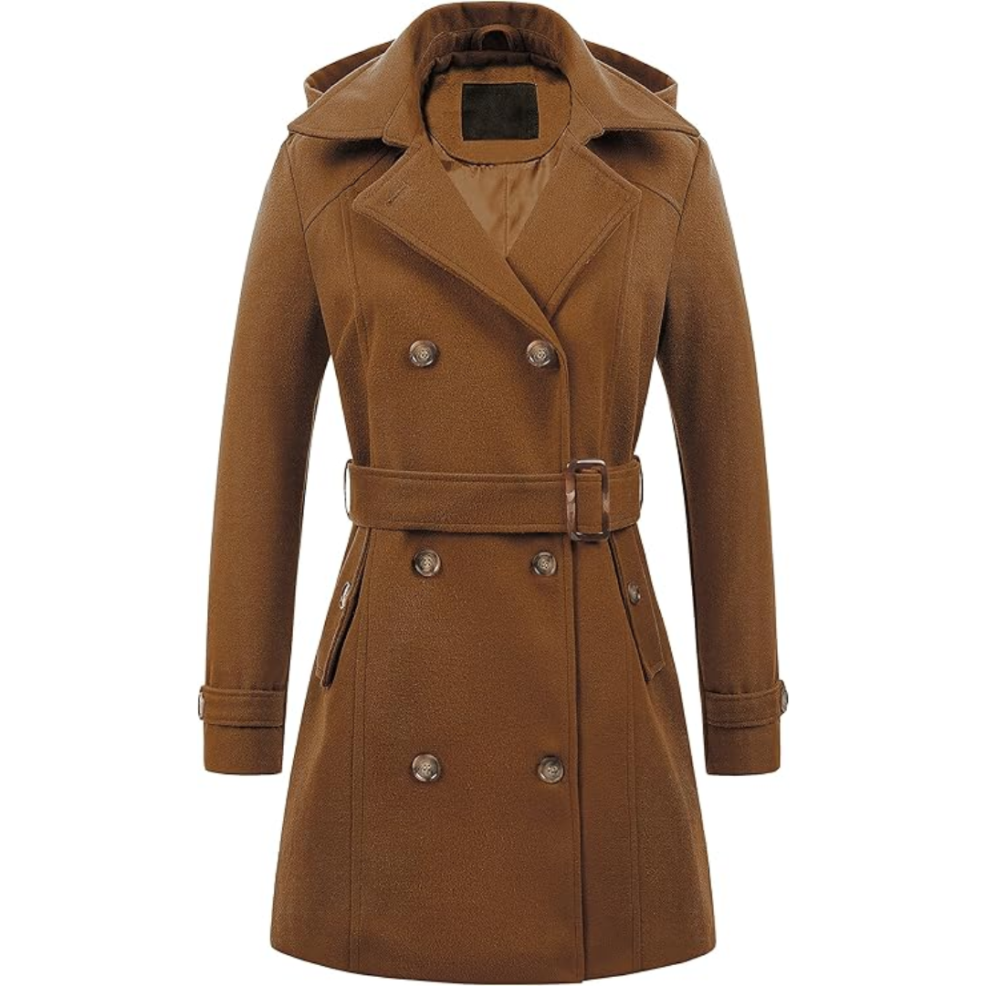 Dames Gewatteerde Wintertrenchcoat met Capuchon - Nina