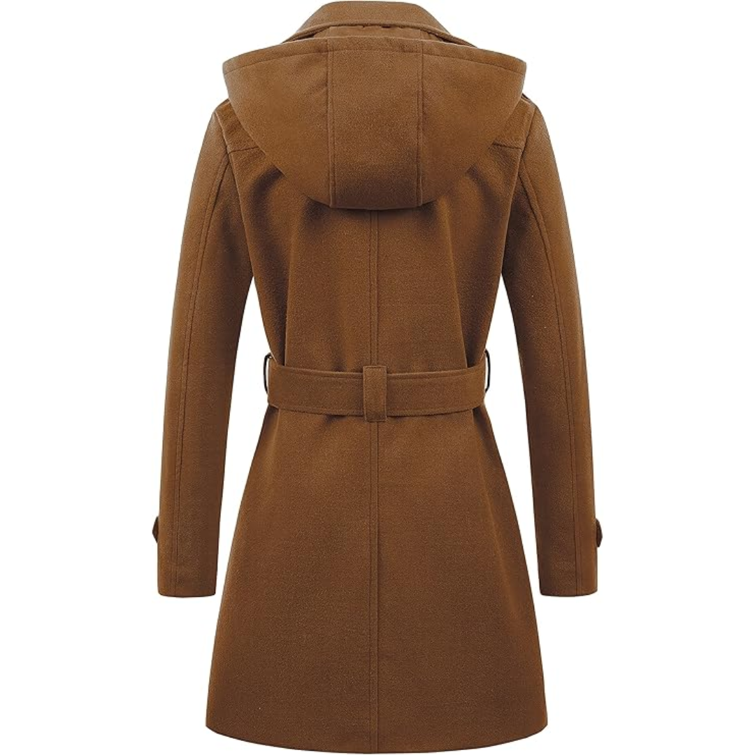 Dames Gewatteerde Wintertrenchcoat met Capuchon - Nina