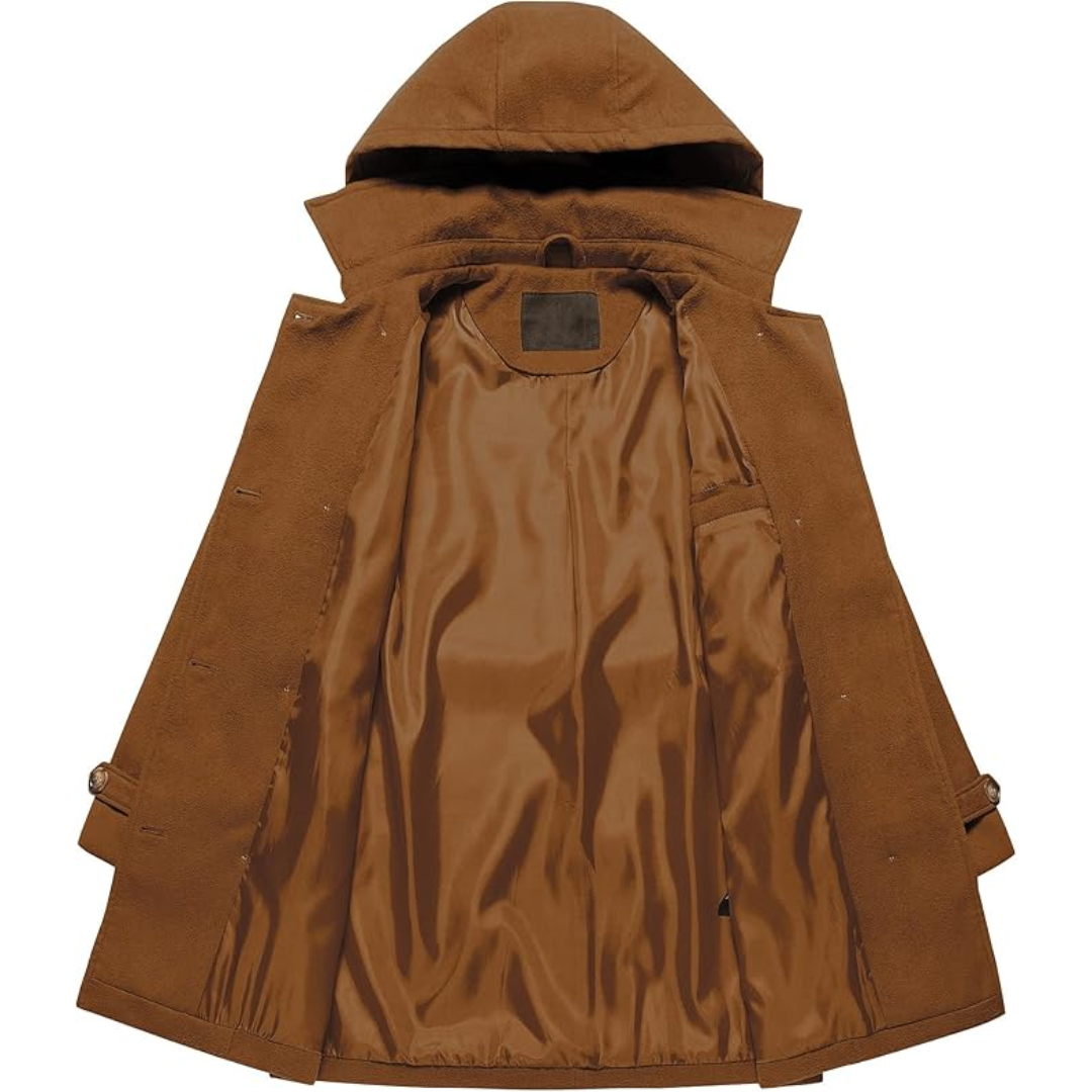 Dames Gewatteerde Wintertrenchcoat met Capuchon - Nina