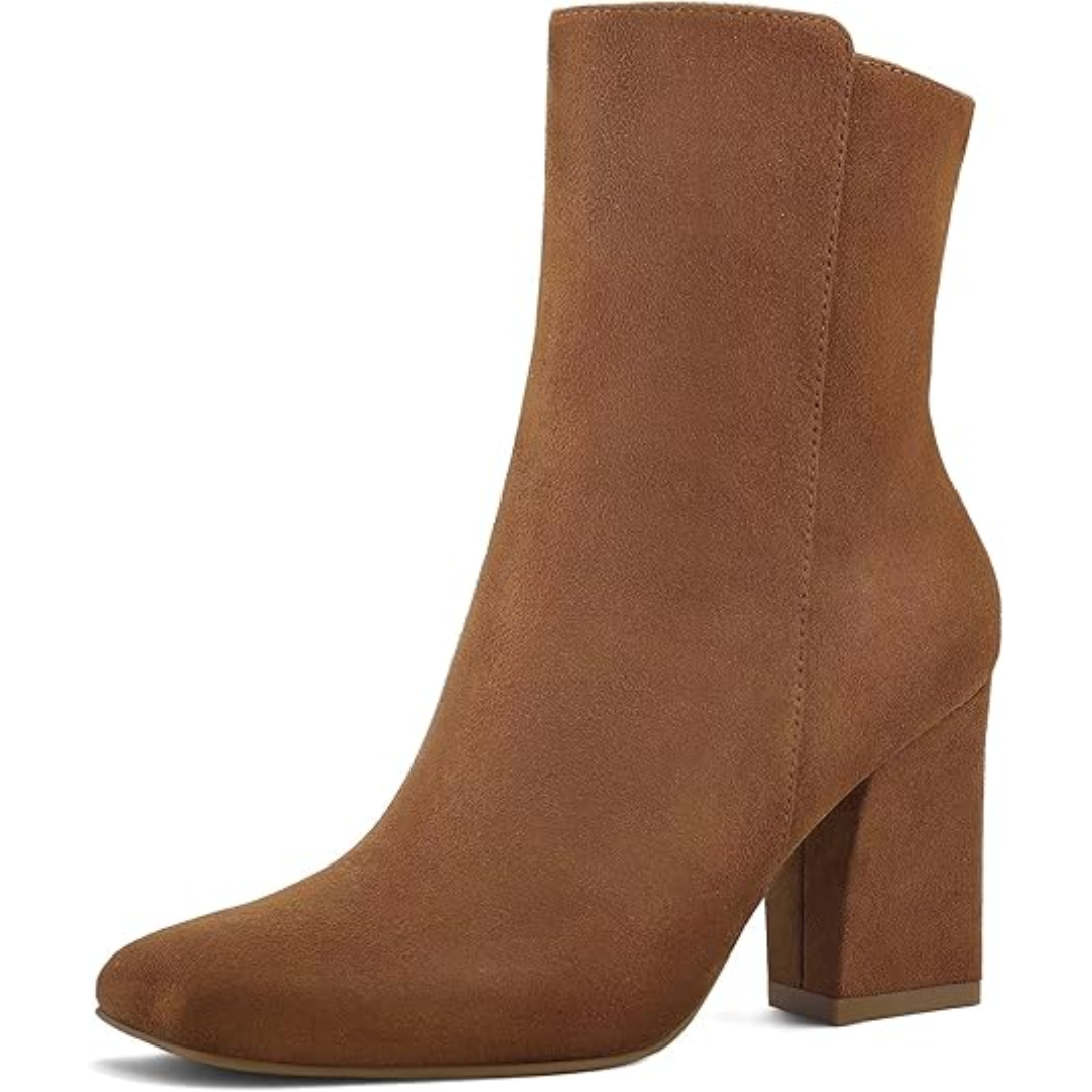 Chunky Block Heel Enkellaarsjes - Jamie