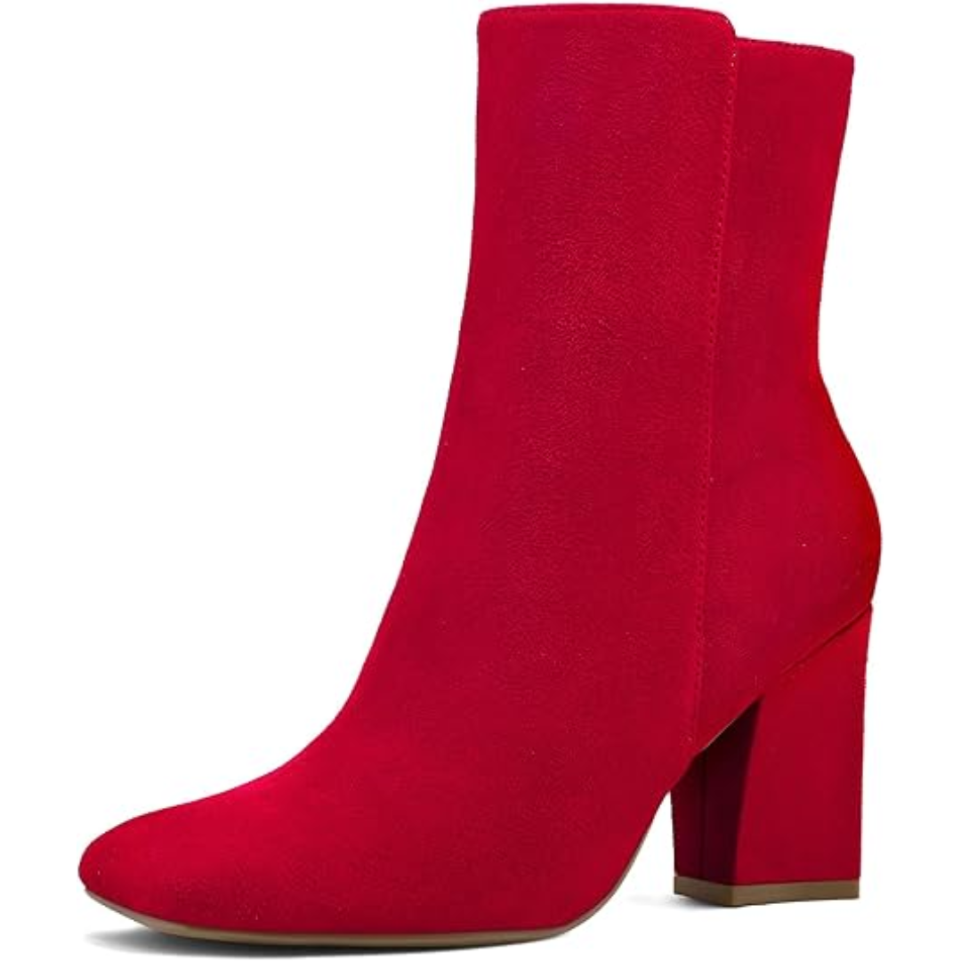 Chunky Block Heel Enkellaarsjes - Jamie