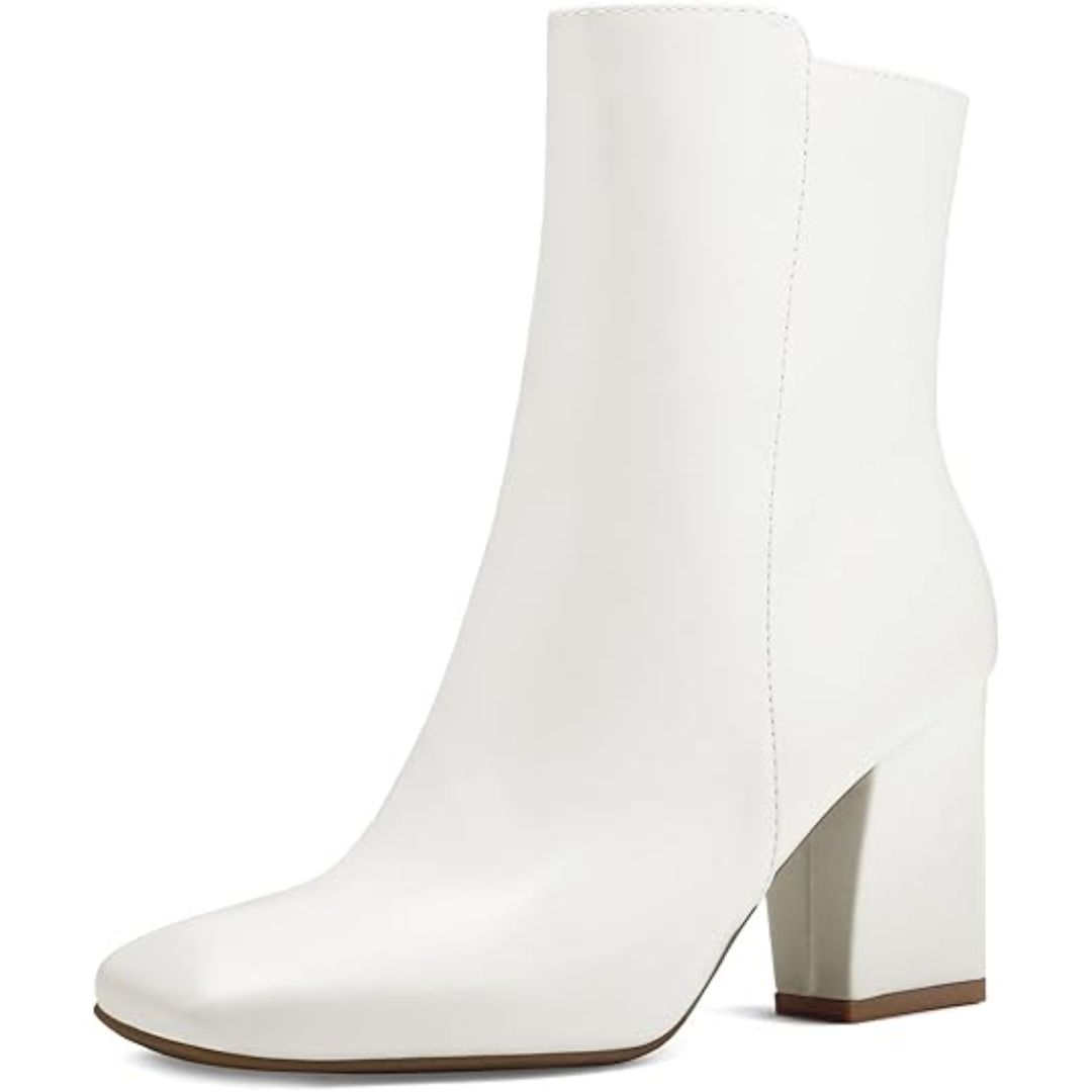 Chunky Block Heel Enkellaarsjes - Jamie