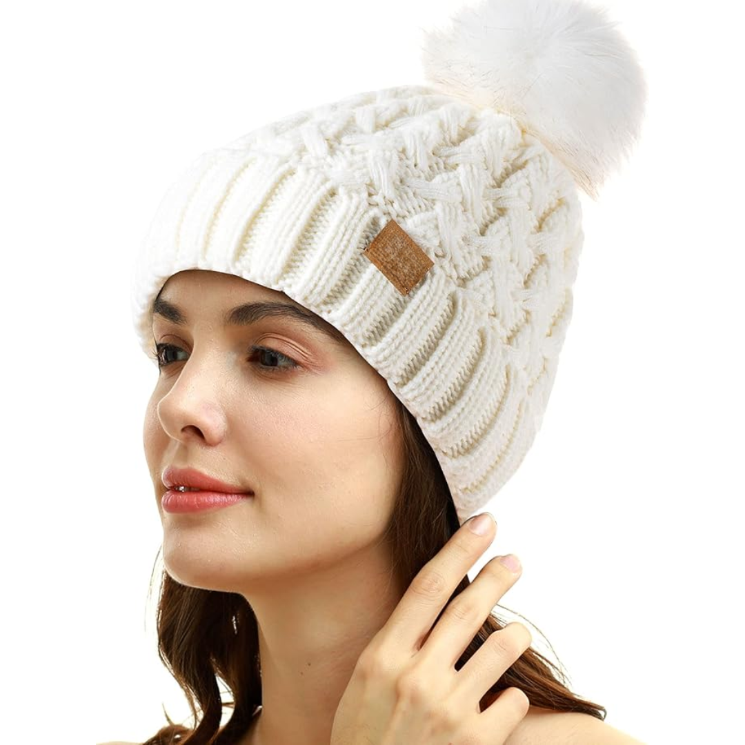 Comfortabele Winter Pom Beanie - Yvonne