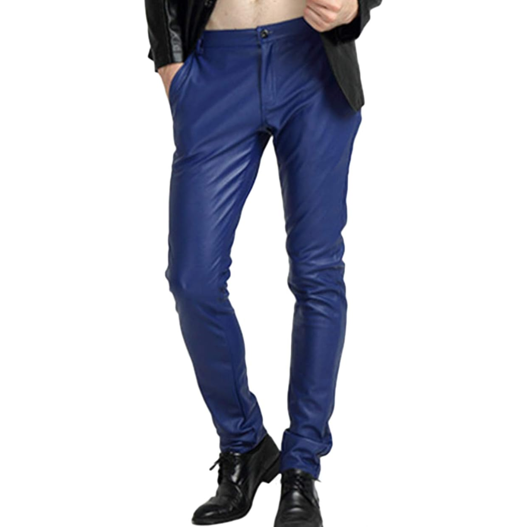 Heren Tapered Faux Leather Biker Broek - Victor