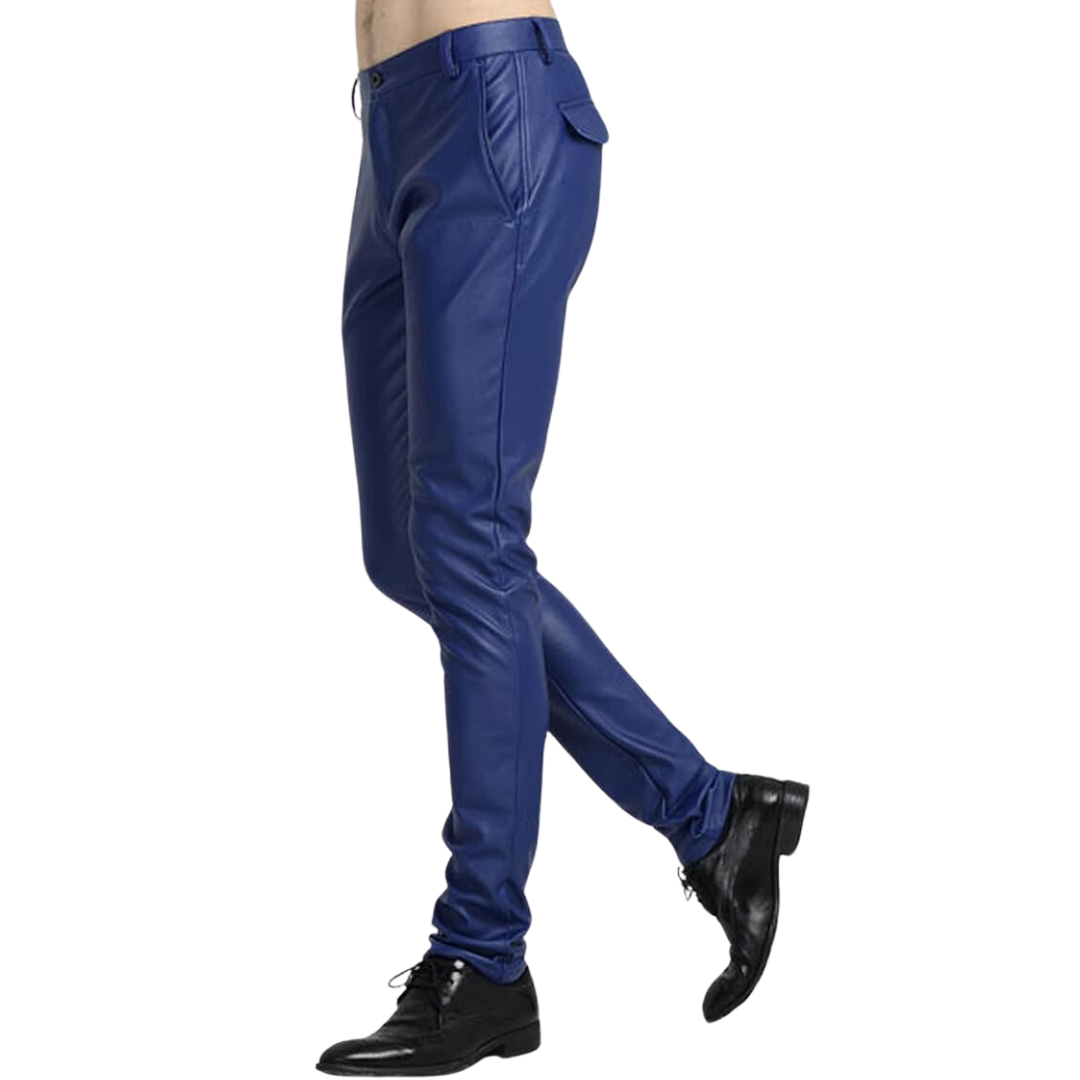 Heren Tapered Faux Leather Biker Broek - Victor