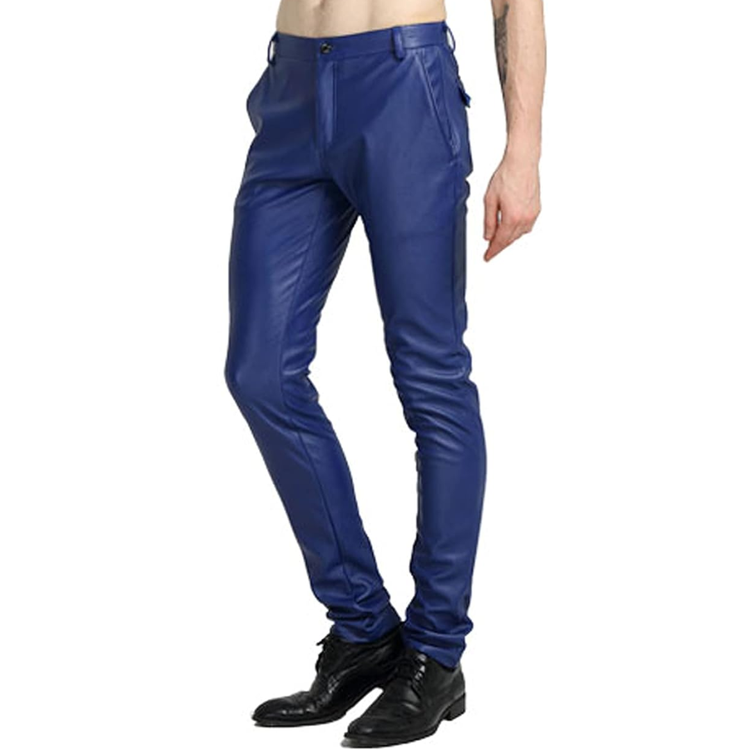 Heren Tapered Faux Leather Biker Broek - Victor