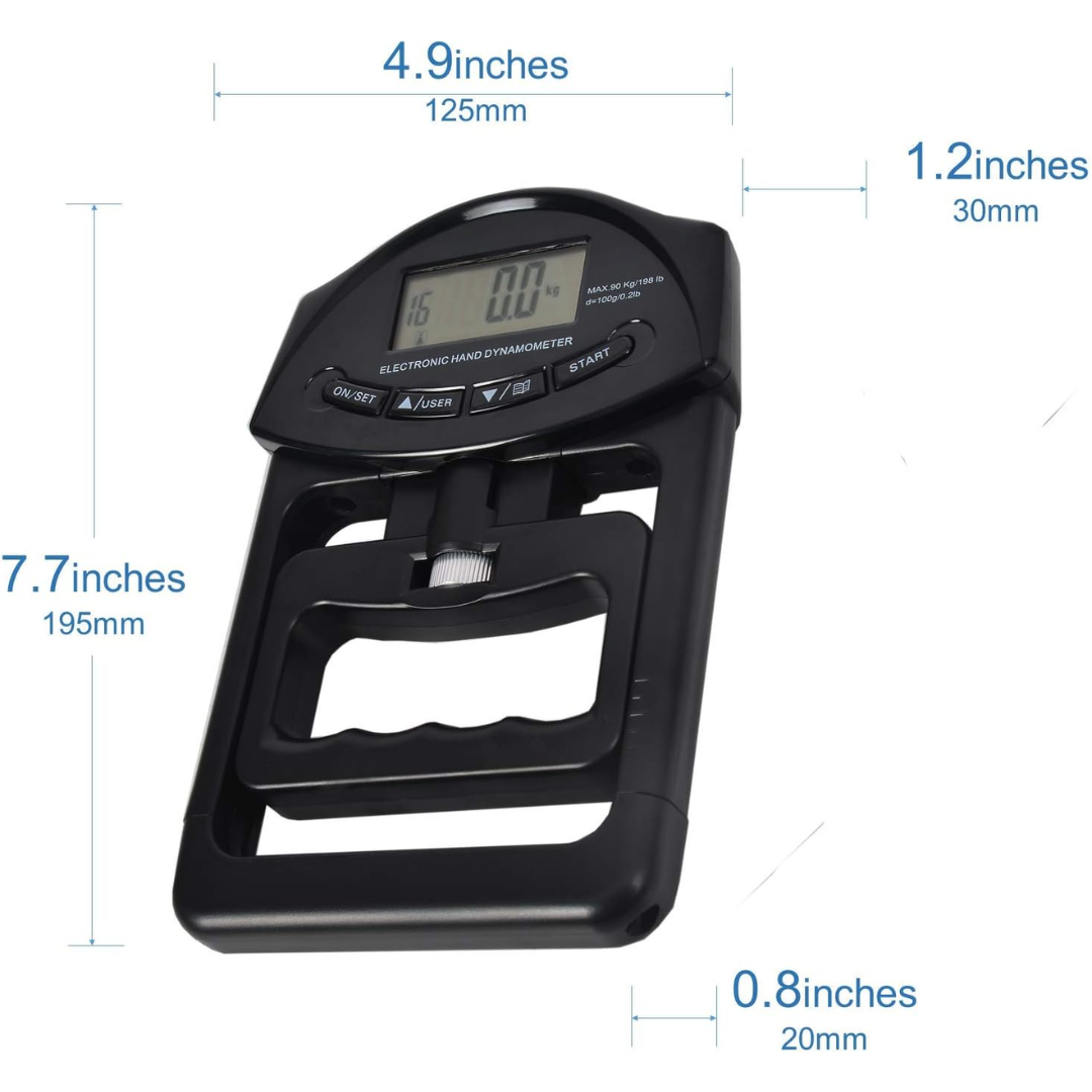 Digitale Hand Dynamometer Grip Krachtmeter - 90Kg Capaciteit