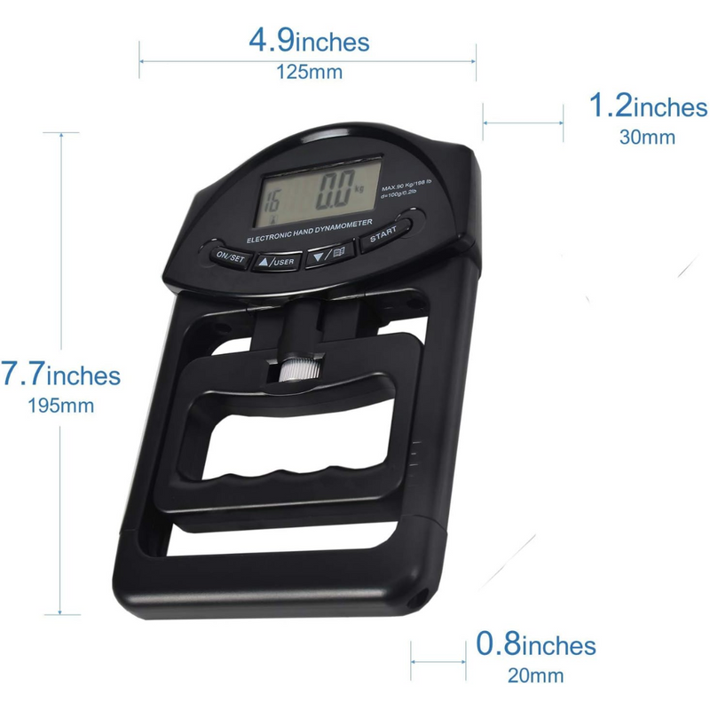 Digitale Hand Dynamometer Grip Krachtmeter - 90Kg Capaciteit