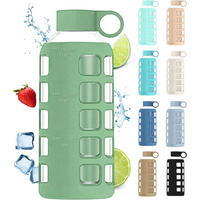 Glazen Waterfles met Tijdmarkeringen & Siliconen Huls