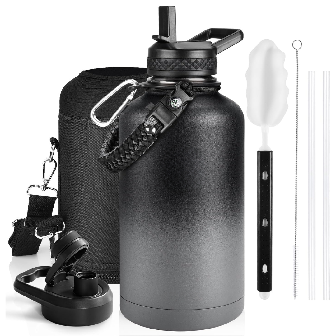 Geïsoleerde Waterfles – Lekvrij & BPA-vrij met Paracord Handvat