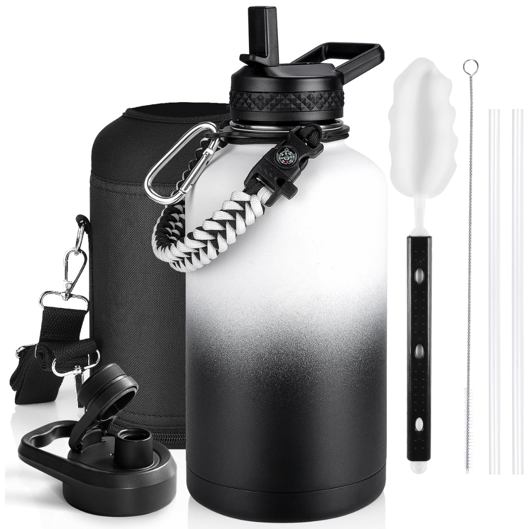 Geïsoleerde Waterfles – Lekvrij & BPA-vrij met Paracord Handvat
