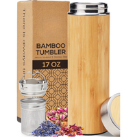 Geïsoleerde Premium Bamboe Loose Leaf Thee Infuser Fles - 500ml
