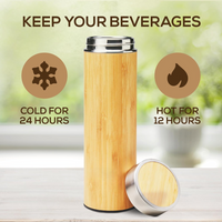 Geïsoleerde Premium Bamboe Loose Leaf Thee Infuser Fles - 500ml
