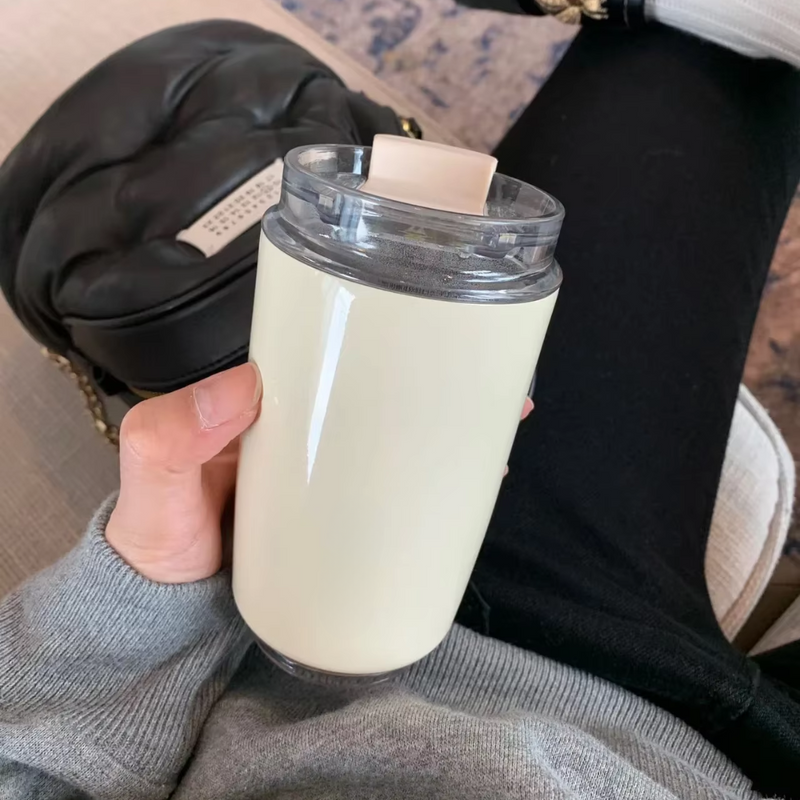 Melk Witte Isolerende Reismok – Roestvrijstalen Thermosfles