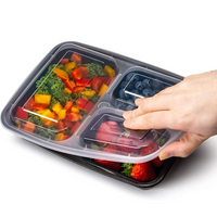 Maaltijd Prep Containers – 3 Compartiment Bento Dozen met Deksel 900 ml [20 Pack]