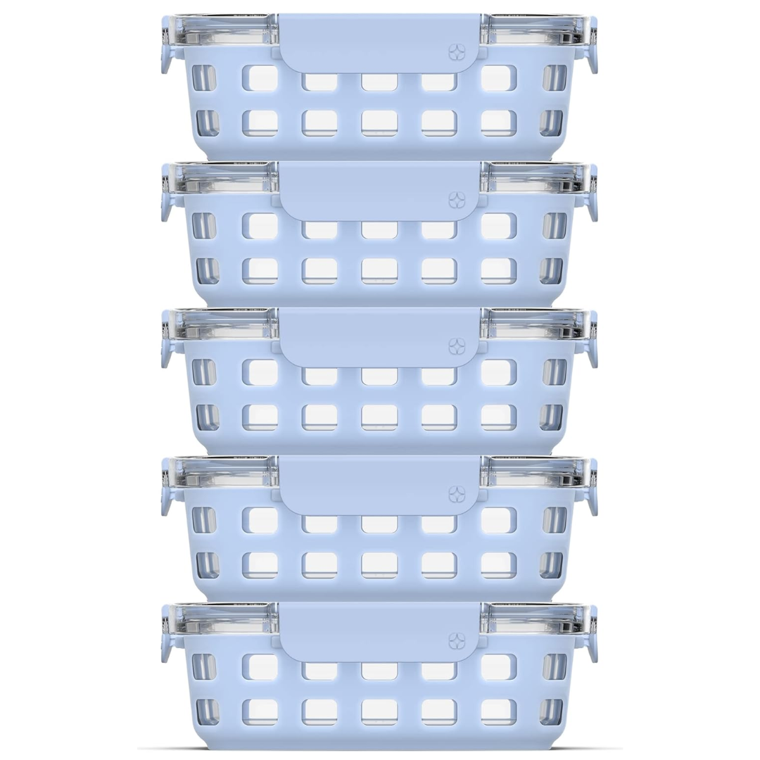 180 ml Glazen Maaltijd Prep Set – 5-Pack met Luchtdichte Deksel