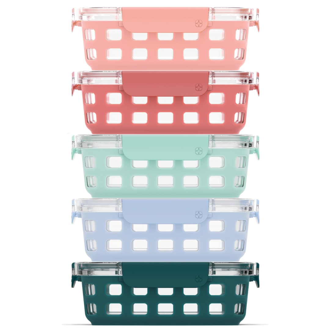 180 ml Glazen Maaltijd Prep Set – 5-Pack met Luchtdichte Deksel