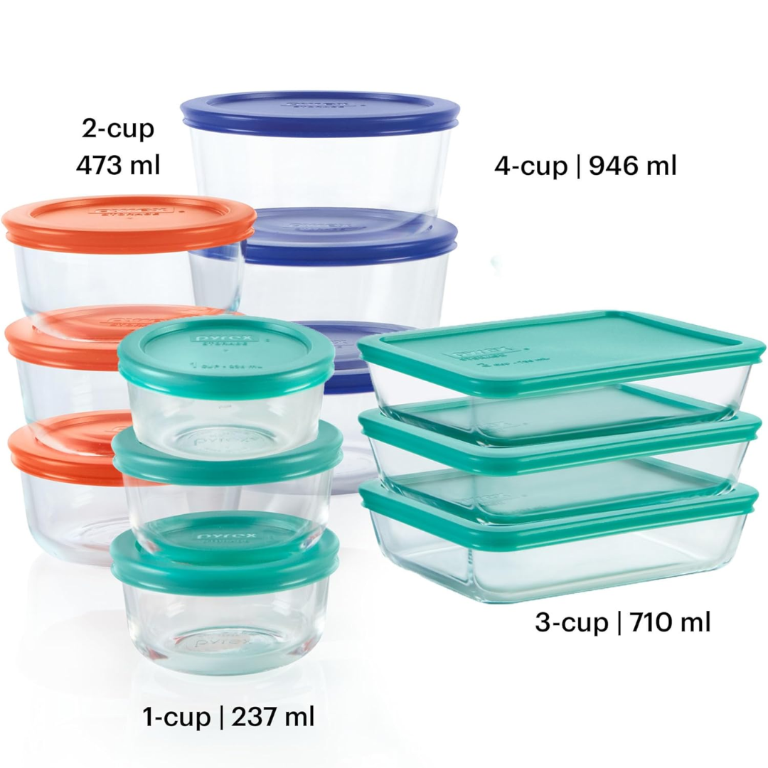 12-Pack Gemengde Glazen Voedselopslag Containers met Deksel