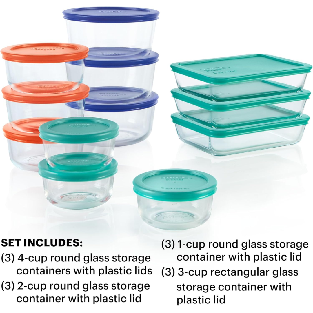 12-Pack Gemengde Glazen Voedselopslag Containers met Deksel