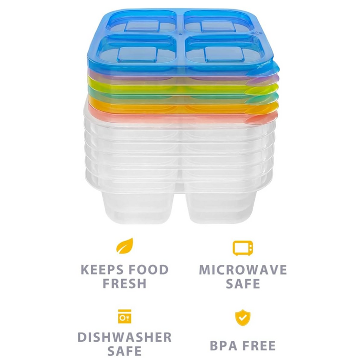 6-Pack Herbruikbare Bento Box Maaltijd Prep Set