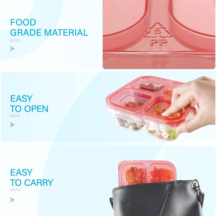 6-Pack Herbruikbare Bento Box Maaltijd Prep Set
