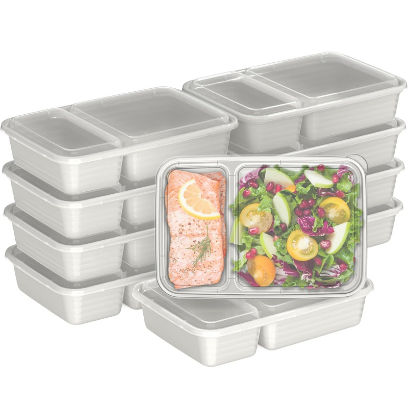 20-delige herbruikbare 2-compartiment voedselcontainers