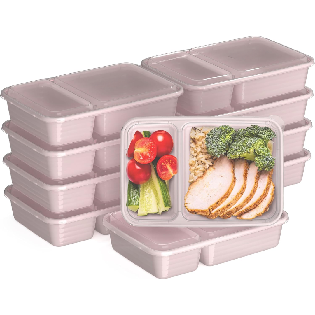 20-delige herbruikbare 2-compartiment voedselcontainers