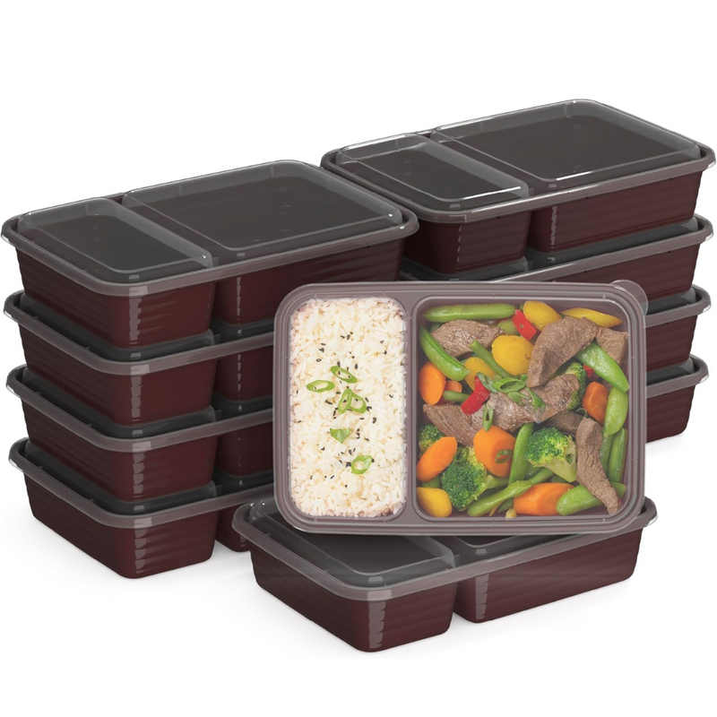 20-delige herbruikbare 2-compartiment voedselcontainers