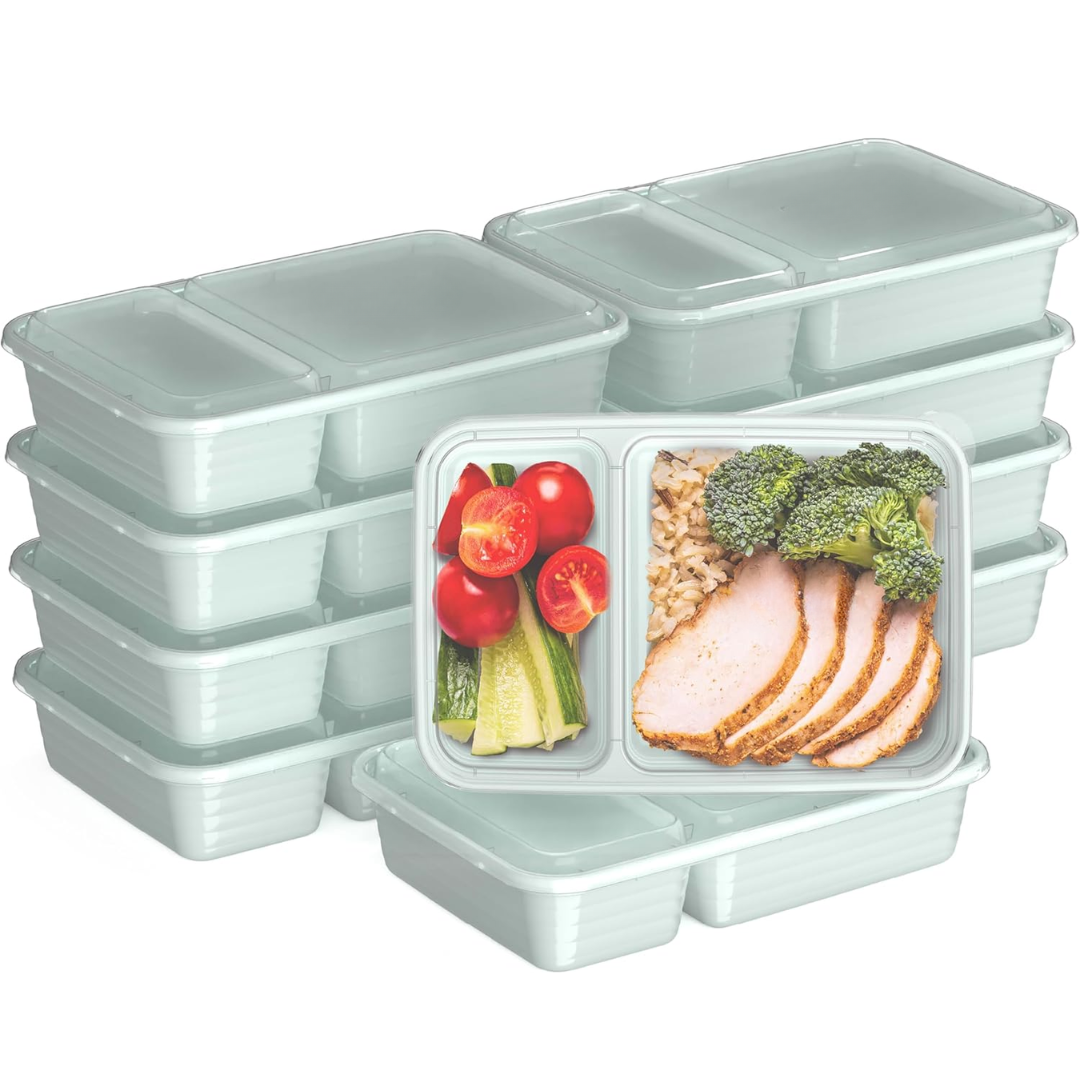 20-delige herbruikbare 2-compartiment voedselcontainers