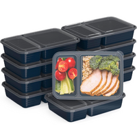 20-delige herbruikbare 2-compartiment voedselcontainers