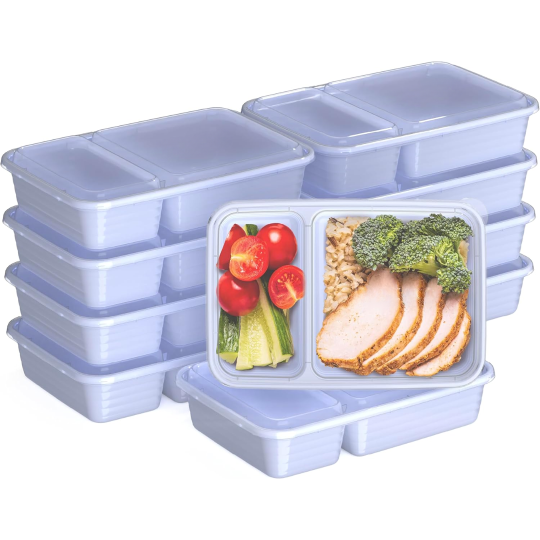 20-delige herbruikbare 2-compartiment voedselcontainers
