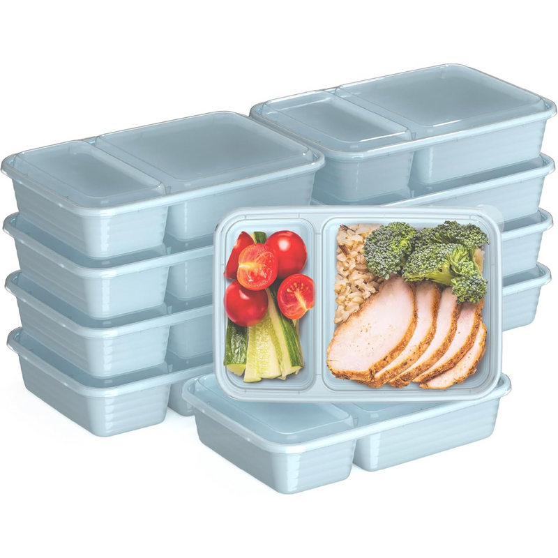 20-delige herbruikbare 2-compartiment voedselcontainers