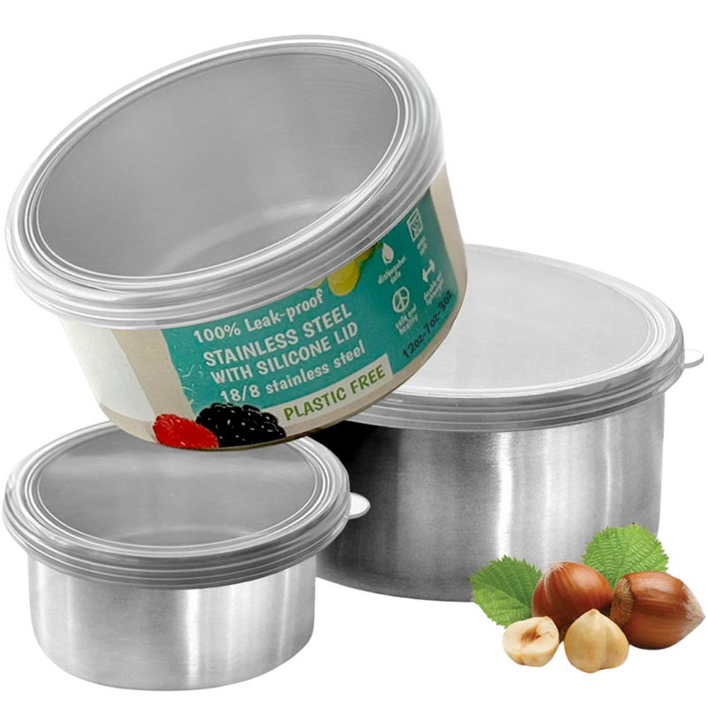 RVS Lunchdoos Set met deksels – 100ml, 200ml, 400ml