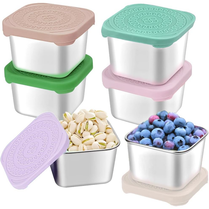 175ml RVS Snackdozen voor Kinderen - 6-Pack
