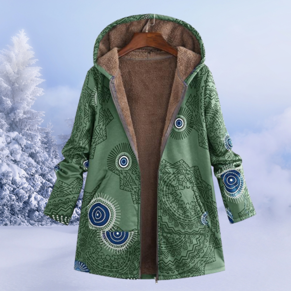 Comfortabele Dames Winterjas met Bloemenprint - Ivy
