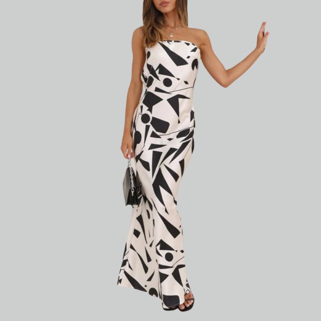 Strapless Maxi-jurk met Luchtige Pasvorm – Jade