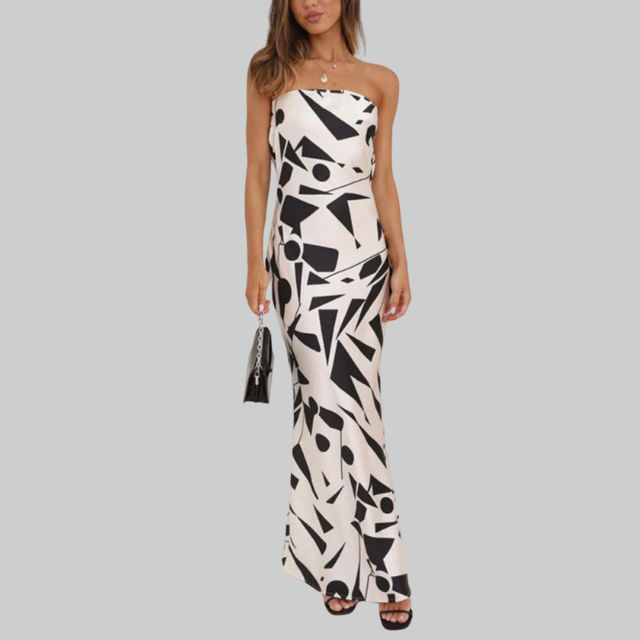 Strapless Maxi-jurk met Luchtige Pasvorm – Jade