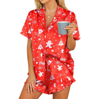 Satijnen Dames Kerst Pyjama Set - SatinGlam