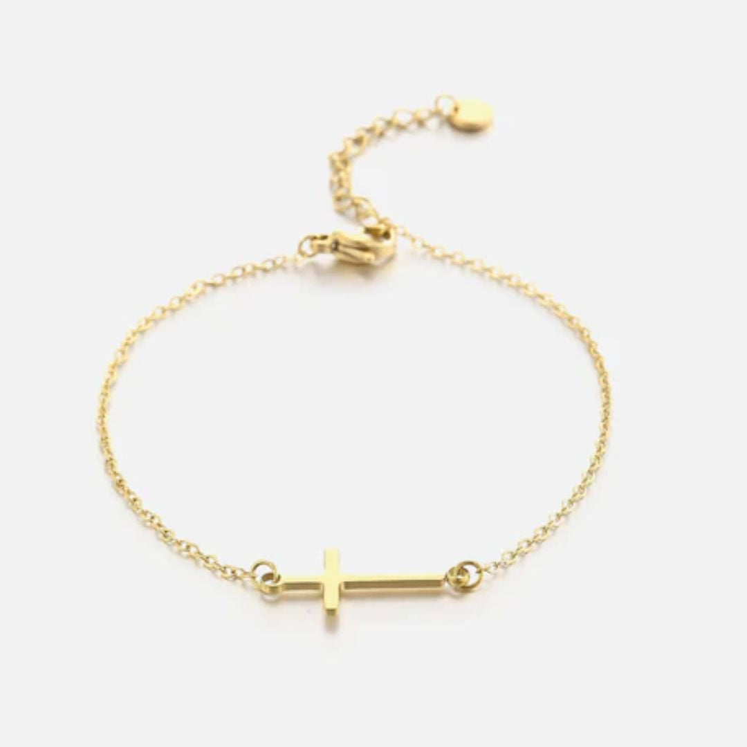 Vardi Dante™ Gouden Kruisarmband | Spiritueel & Stijlvol