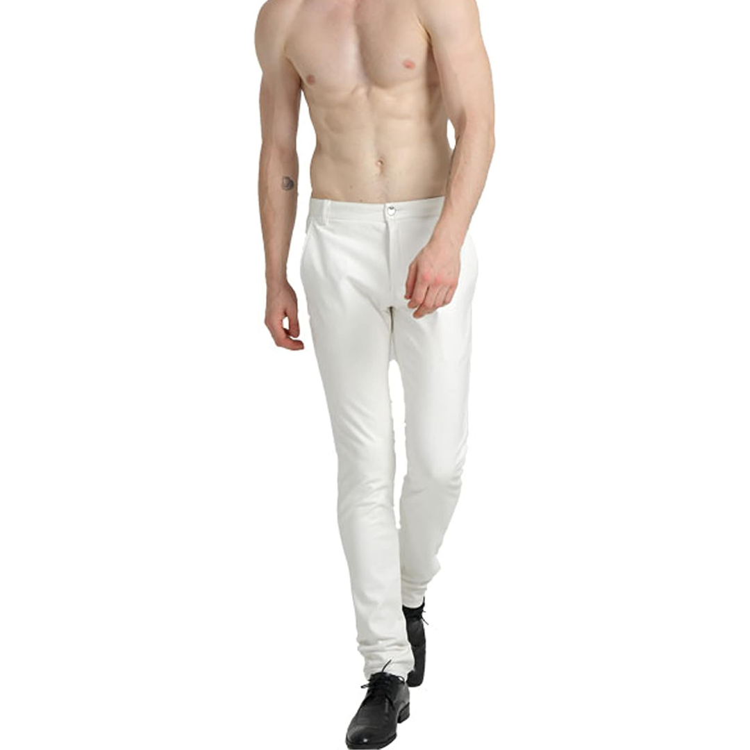 Heren Tapered Faux Leather Biker Pants - Bernard