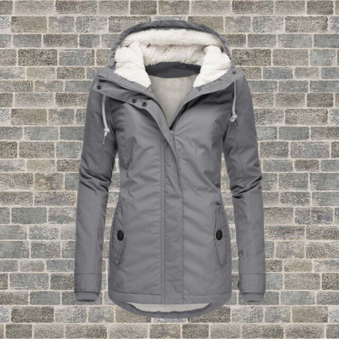 Plissé Katoenen Winterjas met Capuchon - Mila