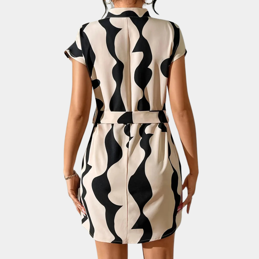 Trendy Beige Jurk met Riempje - Elena