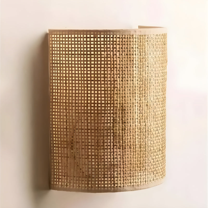 Eigentijdse Rotan Geweven Wandlamp - WeaveGlow