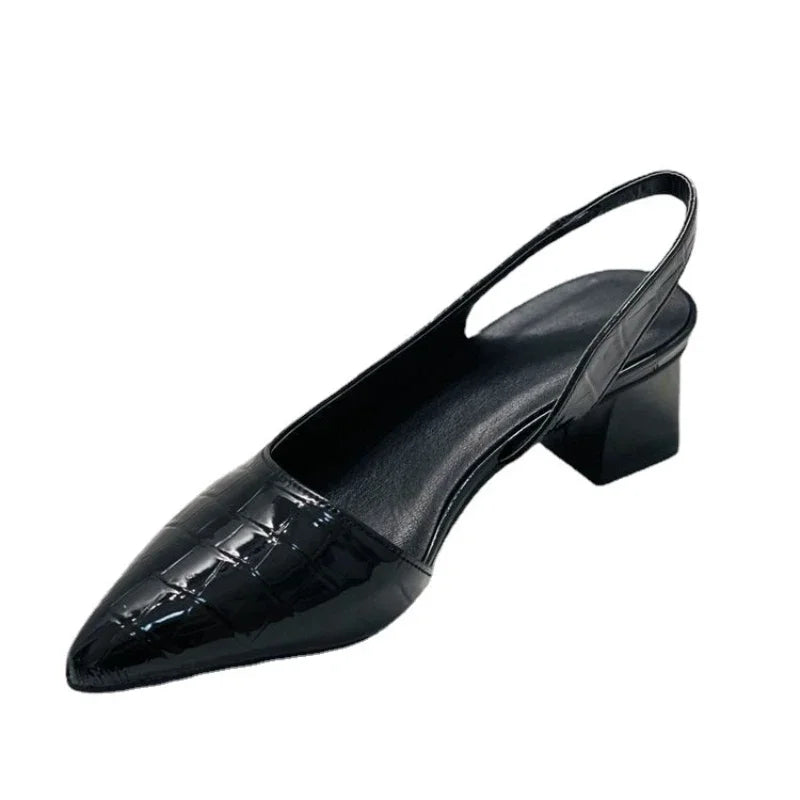 Orthopedische Croco Bruine Pumps - Lara