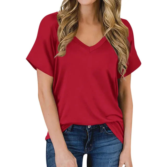 Simpel V-hals T-shirt - Luna