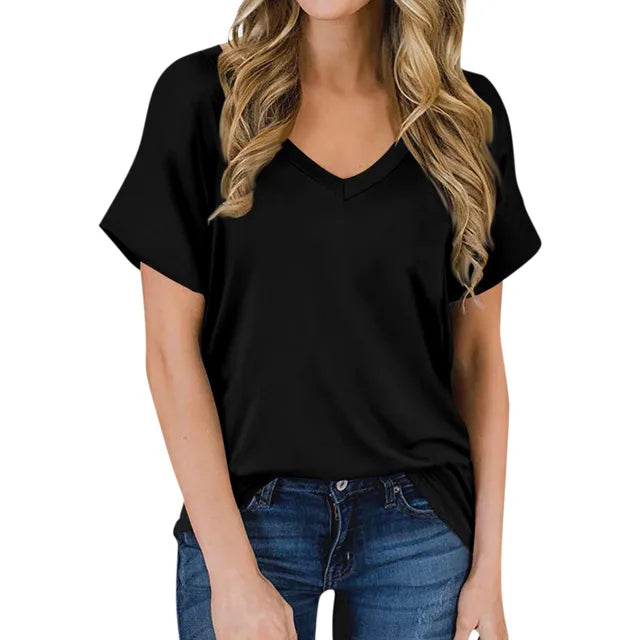 Simpel V-hals T-shirt - Luna