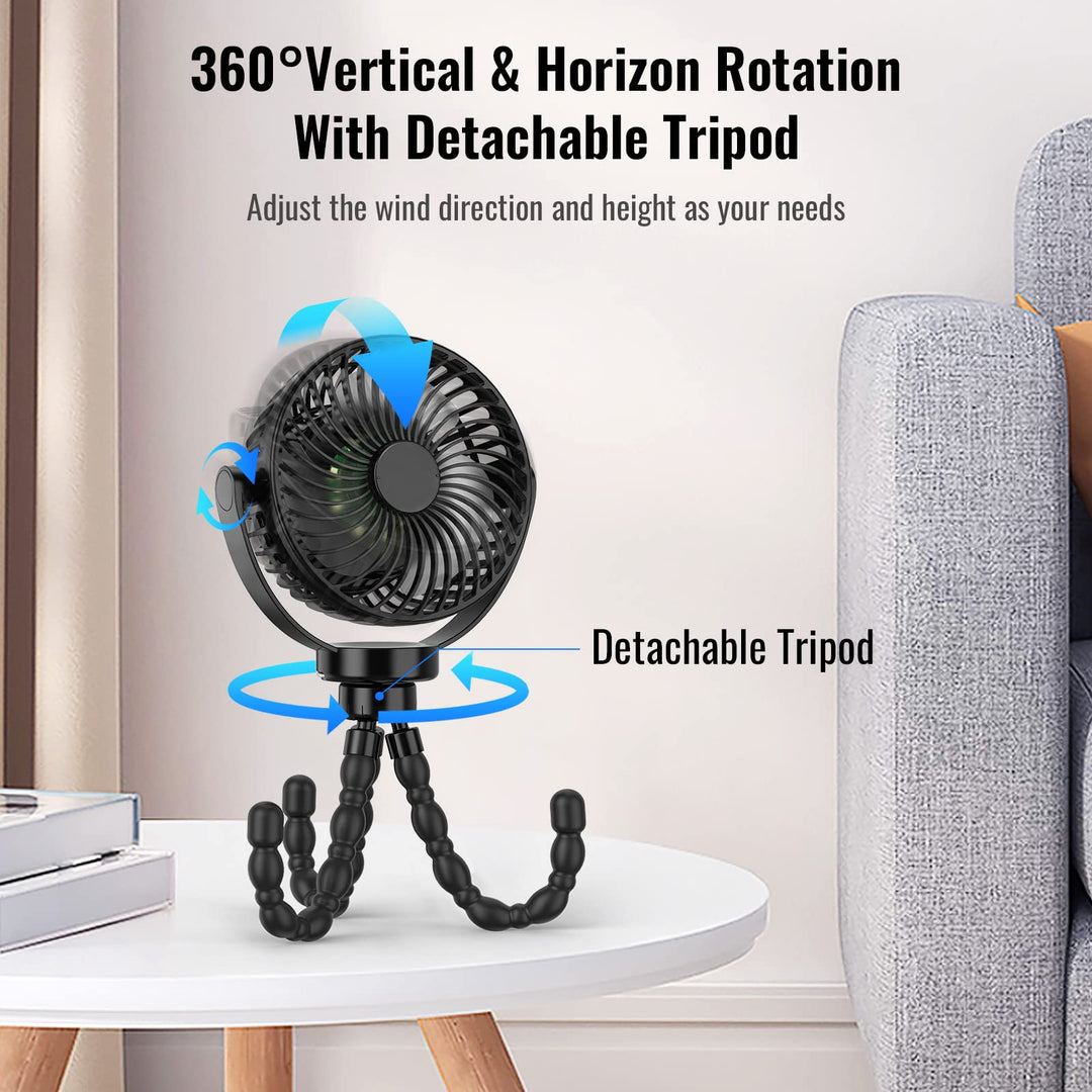 Draagbare Kinderwagenventilator met 8000mAh Accu
