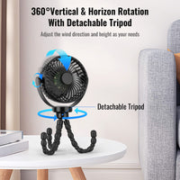 Draagbare Kinderwagenventilator met 8000mAh Accu
