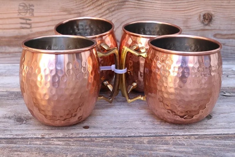 Gehamerde Koperen Mok Set - ChillCopper